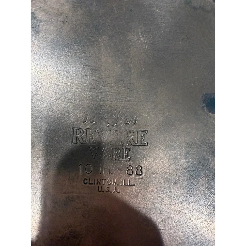 Vintage Revere Ware 10 Inch Copper Clad Bottom Skillet Frying Pan Made in USA